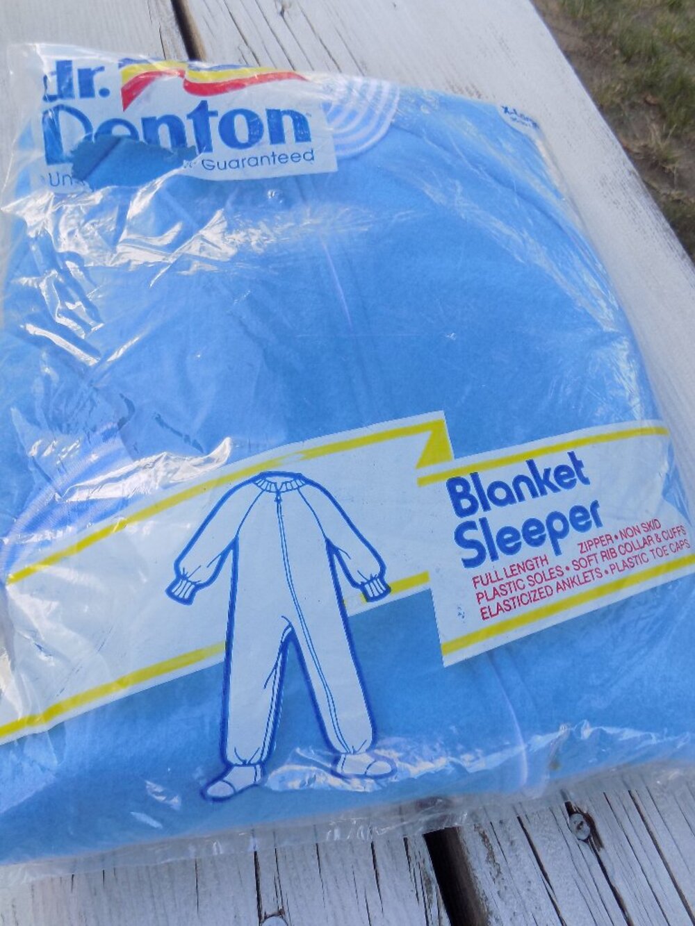 VINTAGE DR DENTON BLANKET SLEEPER PJ NEW OLD STOCK XLG